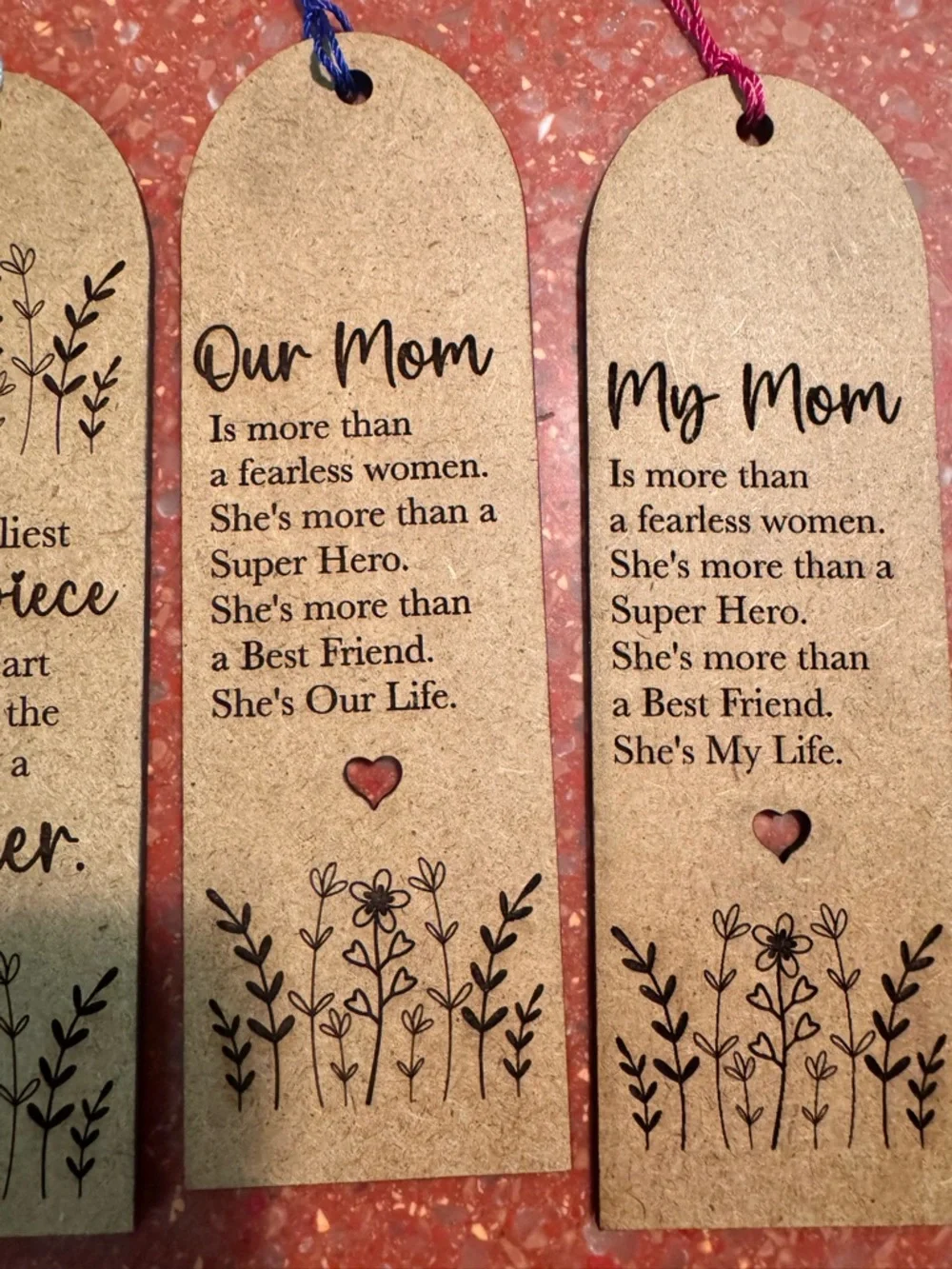 Hand crafted by me wood with tassel  “Mother’s” bookmark buyers choice of 1 - Picture 5 of 5